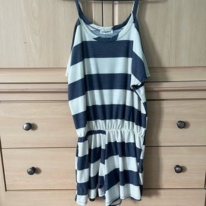 Blue and white romper from a boutique. Size: L